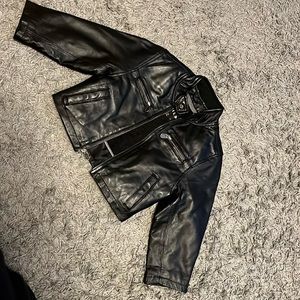 WILDA USA Genuine Leather Jacket Kids XS